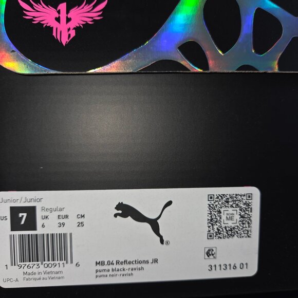 Puma MB.04 Reflections Jr. Lamelo Ball sneakers, Youth size 7, - Picture 7 of 7